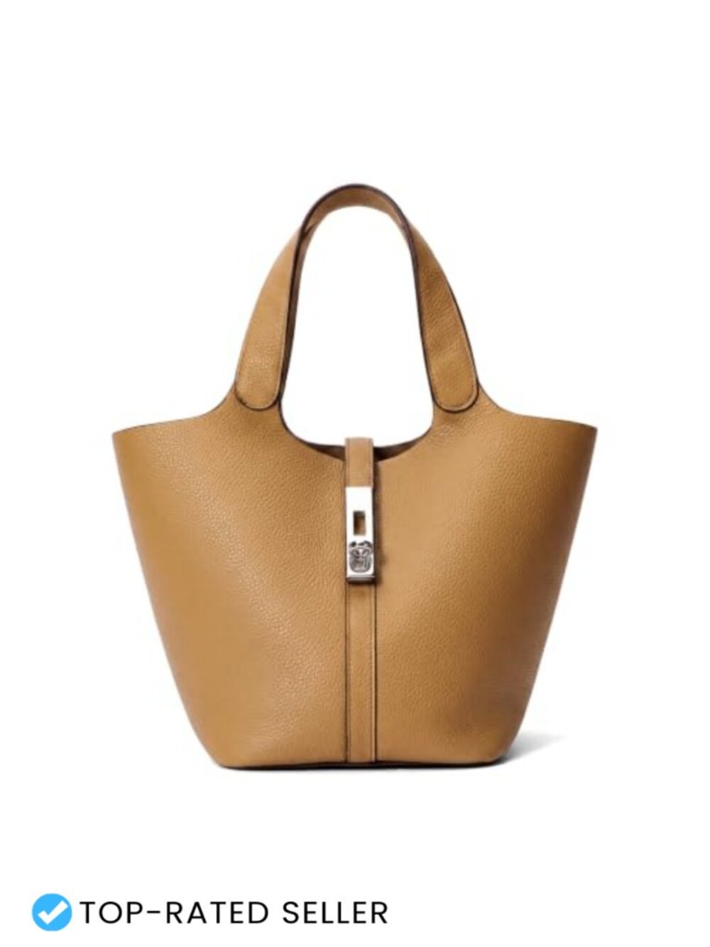 Vegan Leather Bucket Tote Bag for Women Top Handle Shoulder Handbag